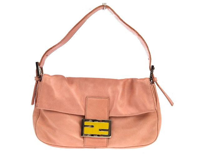Bolsa Fendi Baguette em couro Medium Rosa