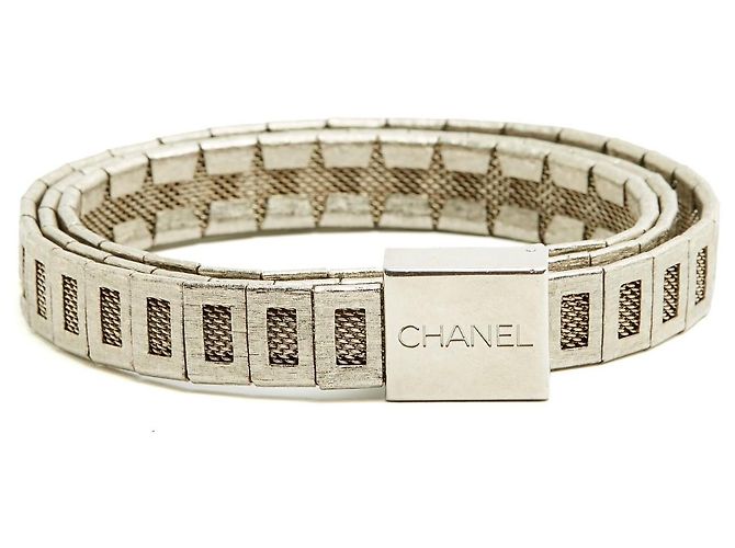 Chanel 1998 Silver-Tone Metal Mesh Belt Silvery