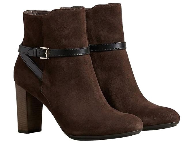 Tod's Brown Suede Strap Ankle Boots