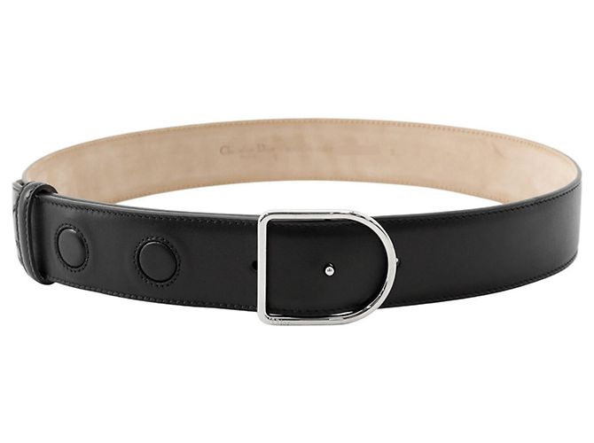 Cinturón de cuero negro Christian Dior