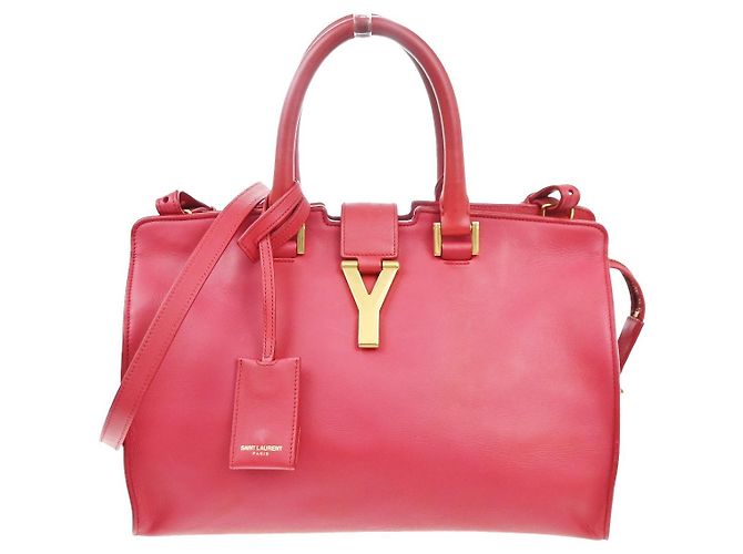 Autre Marque Saint Laurent Classic Y Cabas Leather Small Rouge