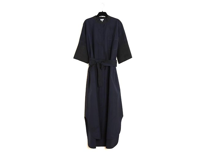 Loewe Vestido Túnica de Algodão Azul Marinho Azul escuro