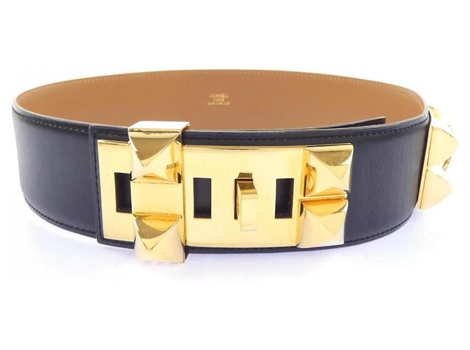 Hermès Cintura Hermes COLLIER DE CHIEN 38mm Nero
