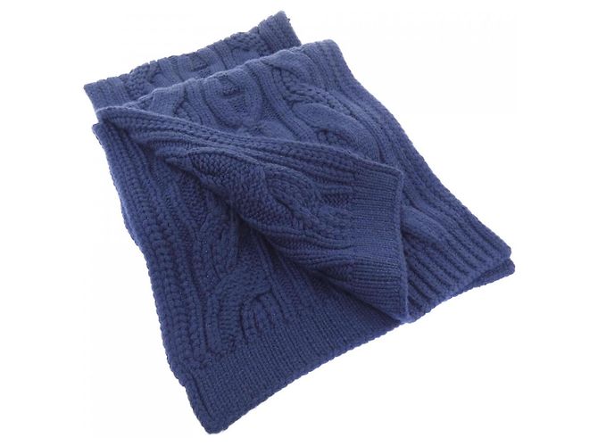 Hermès Hermes Cable Maillon Scarf Navy blue
