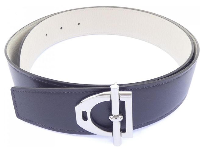 Hermès Hermes Neo Etrier 38mm Wendelgürtel Braun Weiß