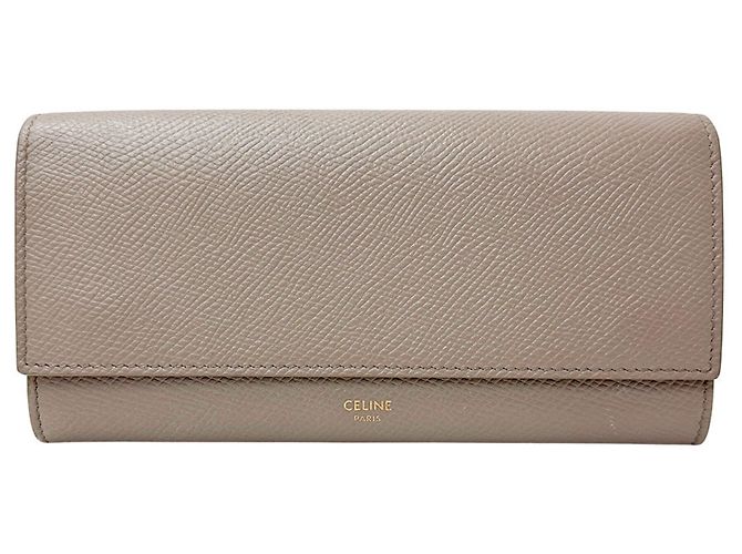 Céline Cartera larga Celine de piel grisácea