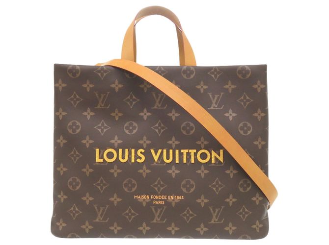 Sac Tote Louis Vuitton en cuir Monogram marron