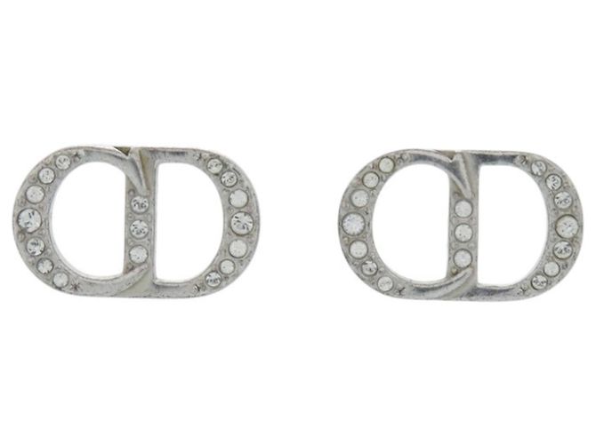 Pendientes Christian Dior CD Logo con strass Plata