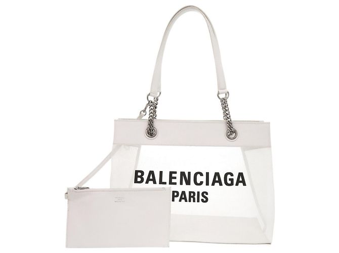 Everyday Balenciaga Duty Free Medium White Tote Bag Weiß