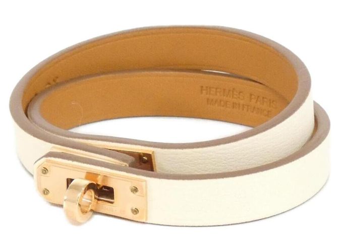 Hermès Pulseira de berloques Hermes Mini Kelly Double Tour Branco