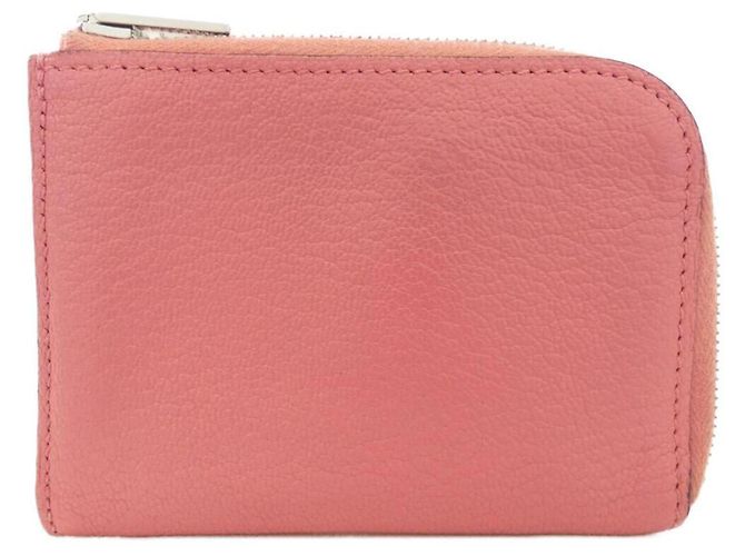Hermès Hermes Pink Chevre Leather Business Card Case