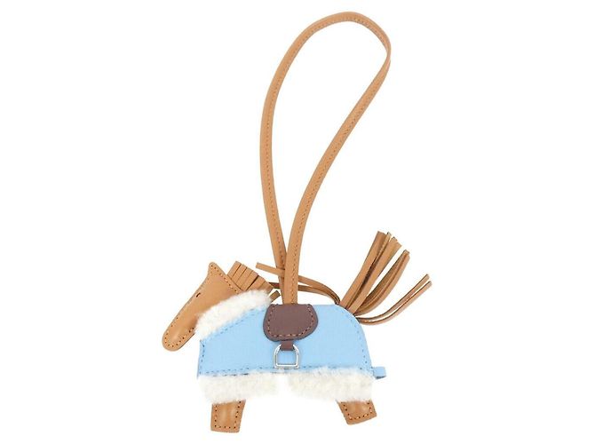 Hermès Rodeo Robeo Plush Accessory Bag Charm PM Azul