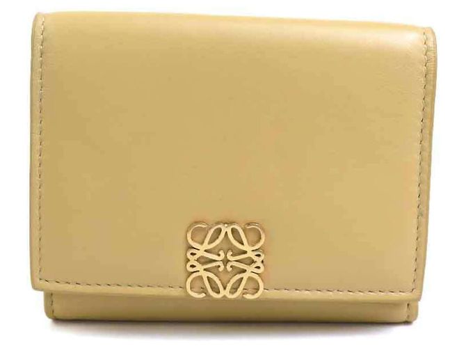 Cartera Tri-fold Loewe Beige Amarillo