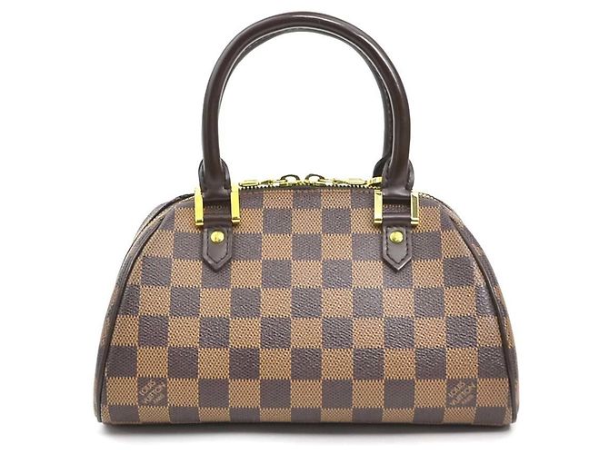 Bolsa de mão Louis Vuitton Damier Rivera Mini Marrom Damier ebene