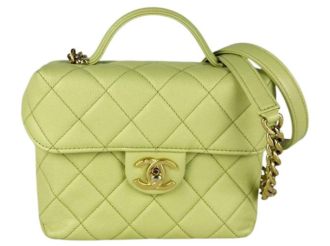 Sac à bandoulière Chanel en vert et jaune