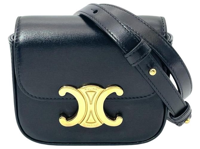 Céline Celine Mini Claude Triomphe Shoulder Bag Black