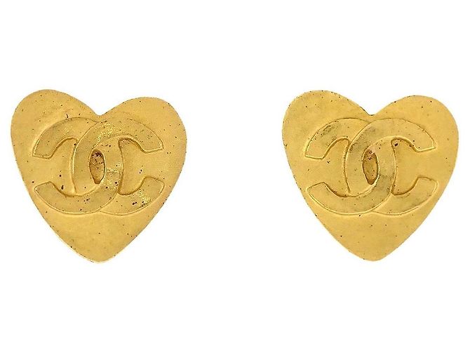 Chanel CC Hearts Clip On Metal D'oro