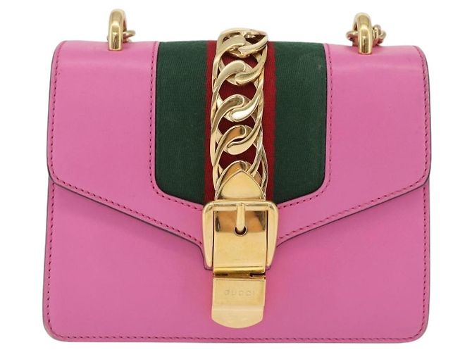 Gucci Sylvie Chain Leather Mini Rosa