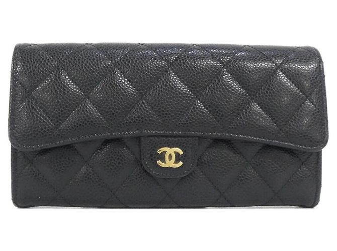 Chanel Timeless Classic Line AP0241 Wallet Black Dark red