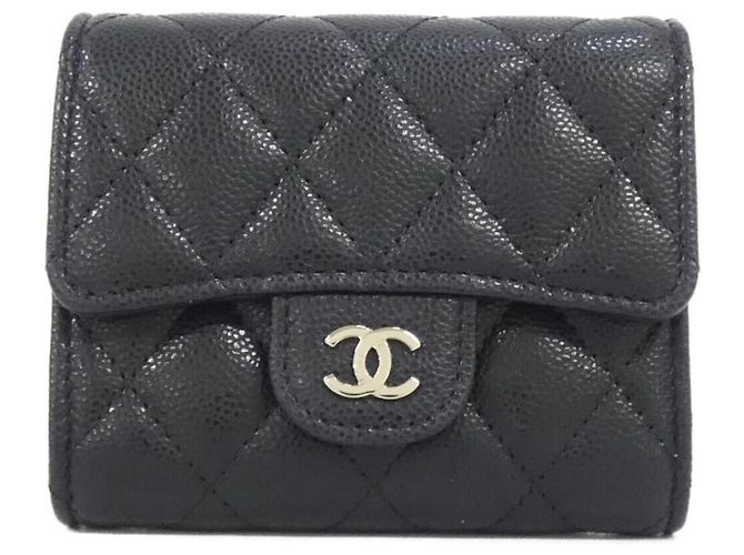 Chanel Timeless Classic Line AP0229 Wallet Black Dark red