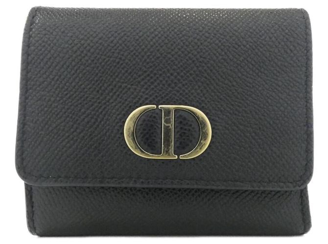 Christian Dior 30 Montaigne Tri-Fold Wallet Black