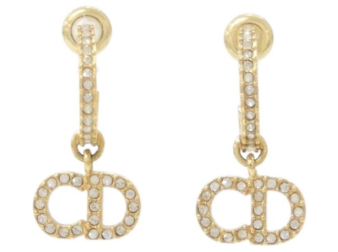 Pendientes de botón Christian Dior Claire Di Lune Castaño Dorado