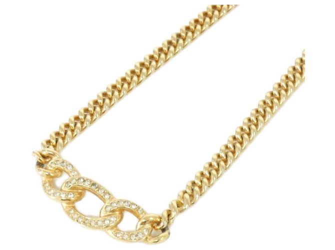 Collana Christian Dior trasparente e dorata D'oro