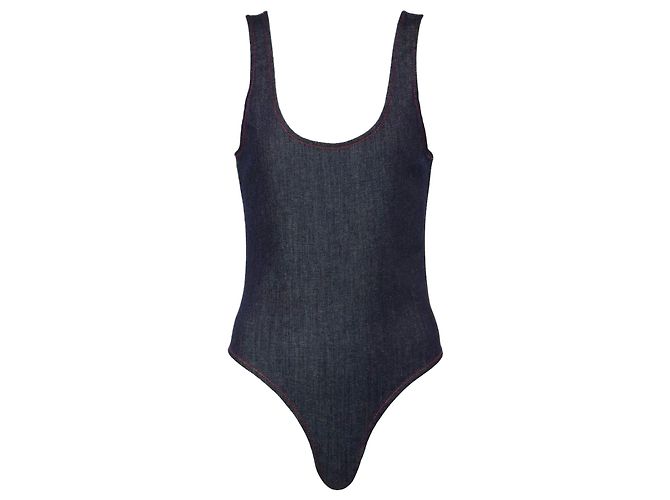 Alaïa Denim-Body Dunkelblau