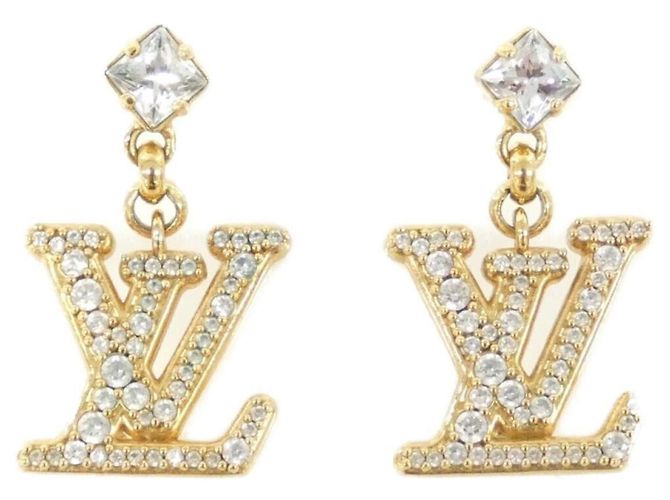 Pendientes de botón Louis Vuitton Gold Dorado