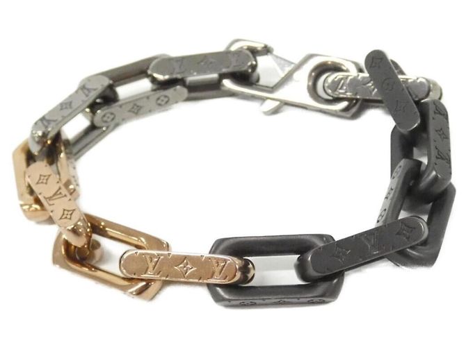 Louis Vuitton Monogram Chain Charm Bracelet Black