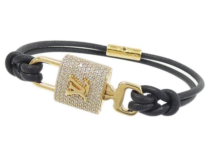 Pulsera con dije de candado Louis Vuitton Negro Dorado