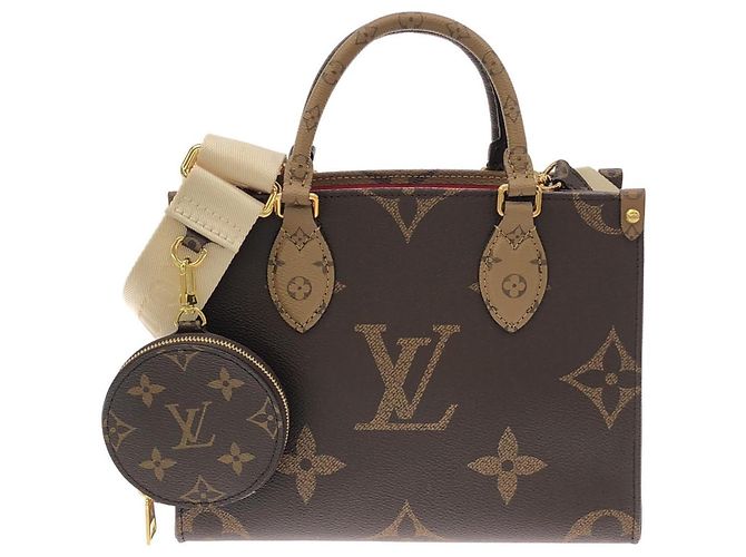 Sac à main Louis Vuitton Monogram Giant OnTheGo PM Marron