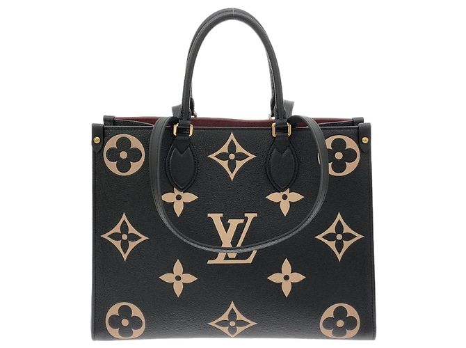 Sac à main Louis Vuitton Bicolor Monogram Empreinte OnTheGo MM Noir Beige