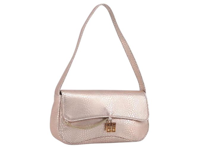 Bolsa de Ombro GIVENCHY em Couro Pink Gold Auth 206784M Rosa Dourado