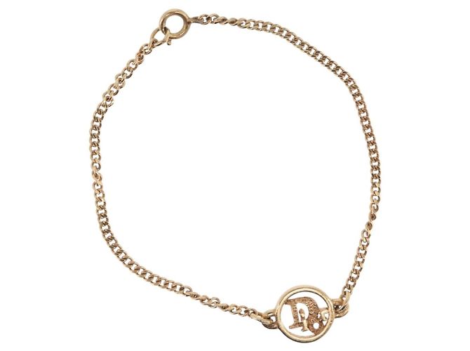 Bracciale Christian Dior Metallo Oro Auth 206851 D'oro