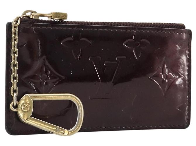 LOUIS VUITTON Monogram Vernis Pochette Cles Monedero Amarante M93518 LV Auth 206941 Burdeos