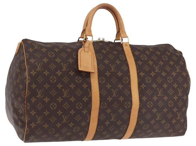 LOUIS VUITTON Monogram Keepall 55 Boston Bag M41424 LV Auth 203102A Monogramme