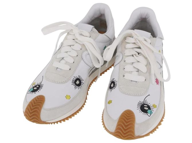 LOEWE Studio Ghibli Suswatari Sneakers Leather White Auth 167752SM Blanc