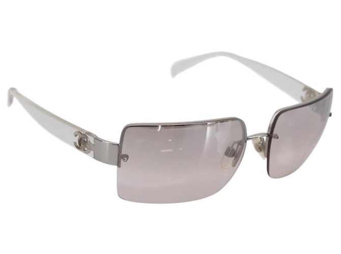 CHANEL Rimless Sunglasses plastic Clear CC Auth 205500M
