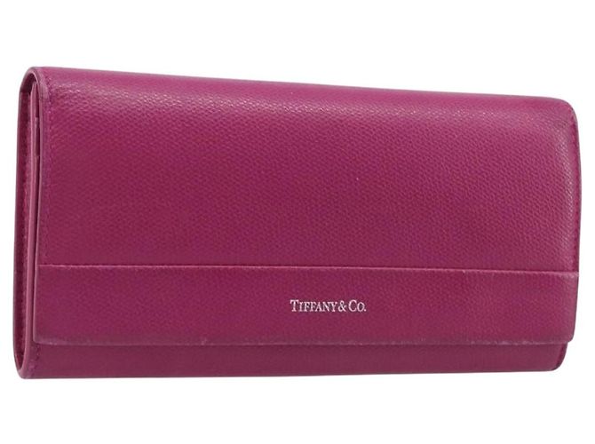 Portafoglio lungo Tiffany & Co. in pelle viola argento autentico bs37503 Porpora