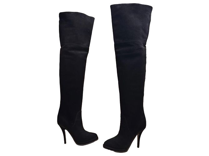 Givenchy Black Suede Over-the-Knee Boots
