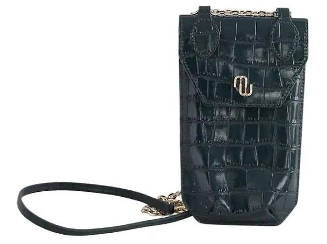 Mini sac Maje en cuir vert