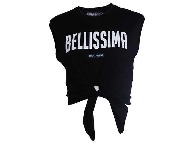Dolce & Gabbana Dolce Gabbana, cropped tank top bellissima Negro