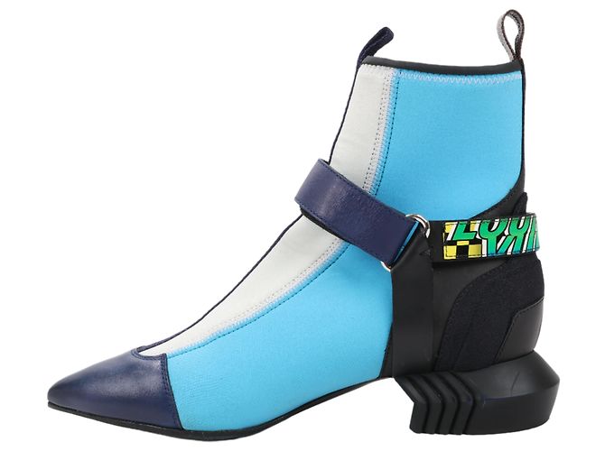 Louis Vuitton Neoprene Deep Sea Ankle Boot in Blue, Size 39 EU
