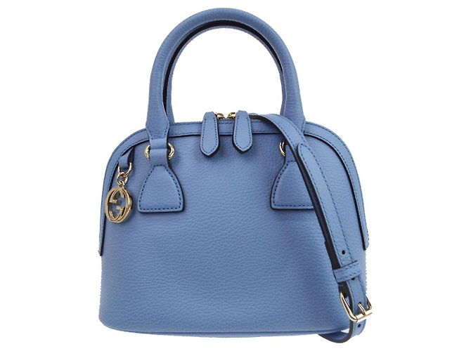 Gucci Interlocking Top Handle Leather Medium Bleu