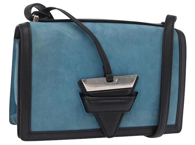 Loewe Barcelona Suede with Leather Medium Bleu