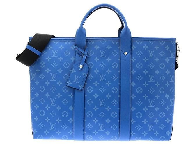 Sac cabas Louis Vuitton Taiga Lama Weekend Bleu