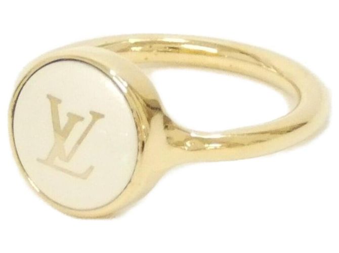 Anillo Louis Vuitton LV Pearly Confetti Band Blanco Dorado