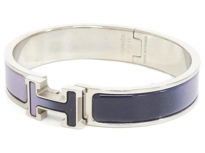Hermès Hermes Click H Fusion PM Armband Silber Lila