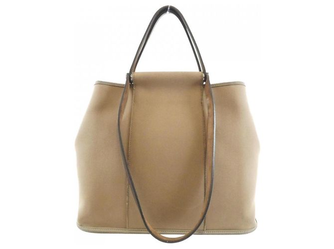 Hermès Bolsa Hermes Cabas PM Taupe Damier ebene